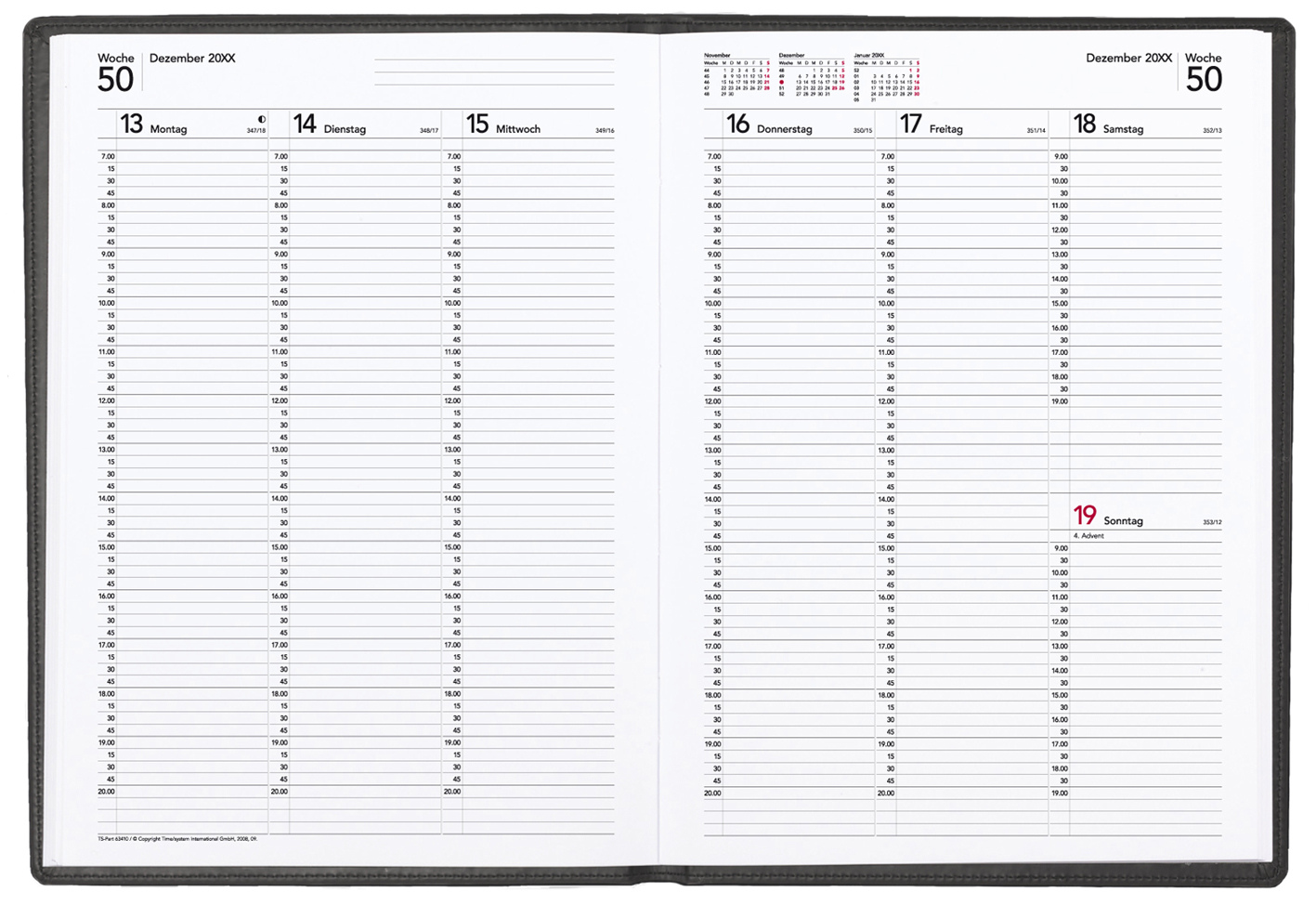 Schreibtischkalender Compact 2022 1 Woche = 1 Seite